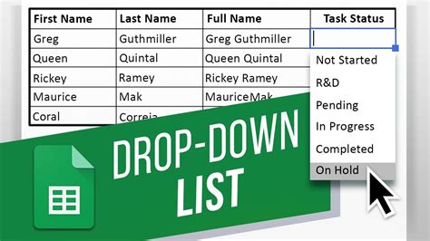 How to Create a Drop-Down List in Google Sheets | Create an In-Cell Drop-Down List | Drop-Down ...