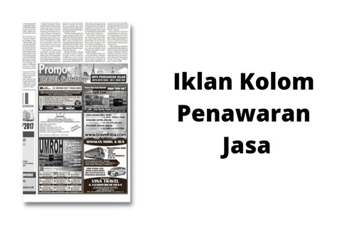 8 Contoh Iklan Kolom di Koran untuk Referensi Iklan Anda