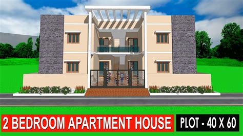 house plan design with 2 bedroom - Apartment house designs - 4 house unit plan - 40x60 feet plot ...