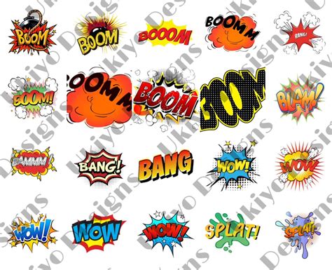 60 Images: Onomatopoeia PNG Clipart Comic Boom Sayings - Etsy