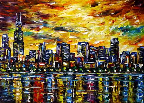 Chicago Skyline, Pintura por Mirek Kuzniar | Artmajeur