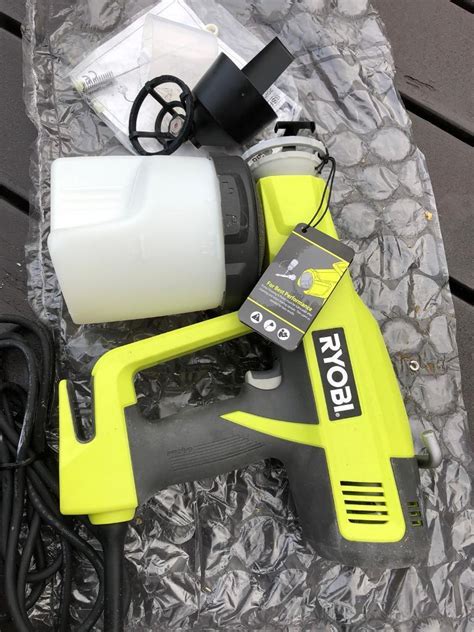 Ryobi electric paint sprayer spray gun painting fence shed garden furniture wall table bench ...