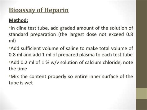 Bioassay of Heparin