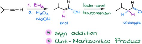 Hydroboration-Oxidation of Alkynes — Organic Chemistry Tutor