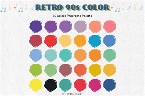 90s Animation Procreate Color Palette Color Swatches Instant Download | lupon.gov.ph