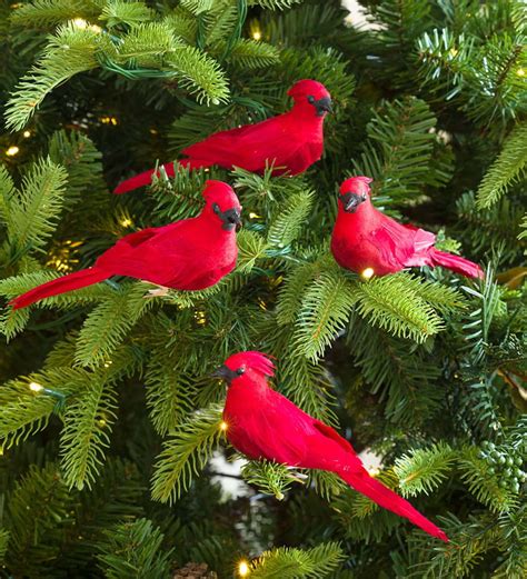 Clip-On Cardinal Christmas Tree Ornaments, Set of 4 - Walmart.com - Walmart.com