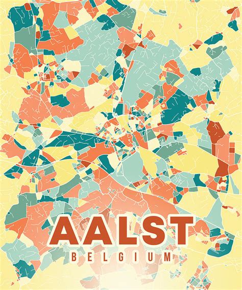 Aalst Belgium Map Digital Art by Alexandru Chirila - Fine Art America