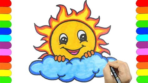 How to Draw Cute Sun Easy and step by step | Sun Drawing for kids - YouTube