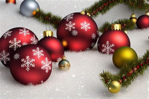 Free Christmas Tree Ornaments Background Image