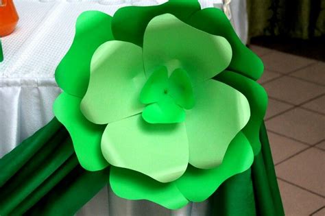 Green paper flowers