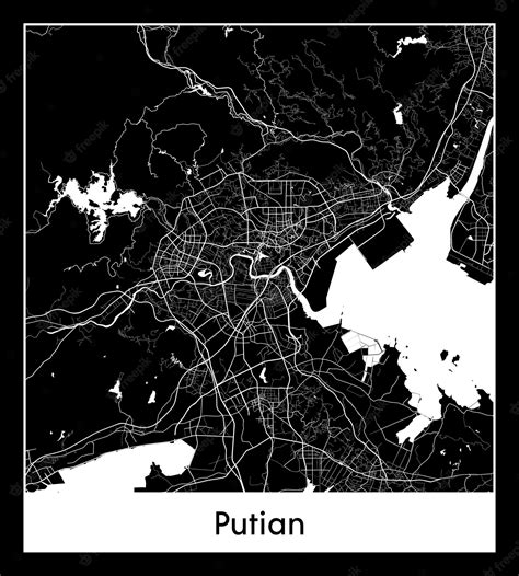 Premium Vector | Minimal city map of putian (china, asia)