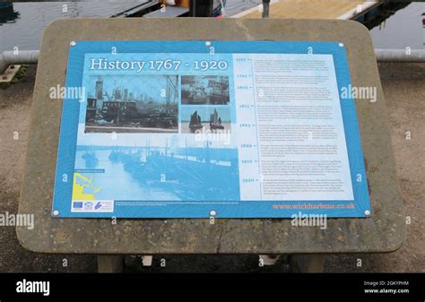 Wick, Scotland - History of Wick Harbour information board Stock Photo ...