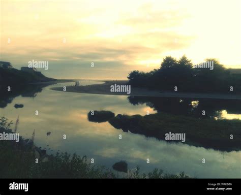 Reflection Of Sky On River Stock Photo - Alamy