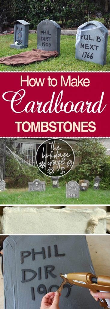 How to Make Cardboard Tombstones * The Holidaze Craze