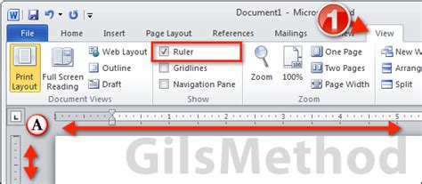 How to Display the Ruler in Word 2010