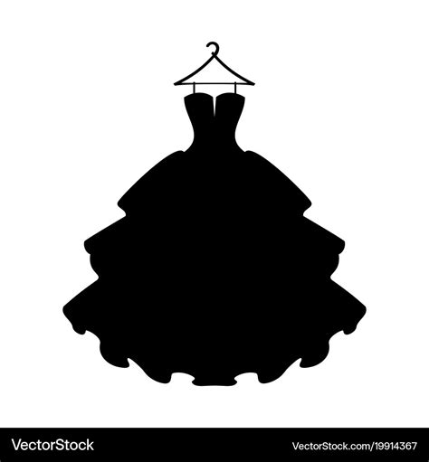 Dresses black dress silhouette of dress on white Vector Image