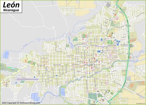 León Map | Nicaragua | Detailed Maps of León (Santiago de los ...