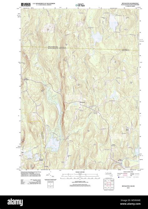 Massachusetts USGS Historical Topo Map MA Royalston 20120527 TM Restoration Stock Photo - Alamy