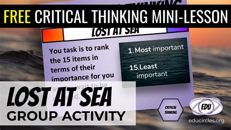 LOST AT SEA activity with pictures! (FREE Critical Thinking Lesson Plans)