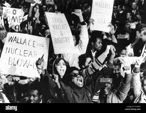 Demonstrators against American Independent Party presidential candidate George Wallace. 10,000 ...