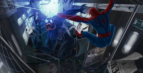 Spiderman And Venom Fighting Wallpaper,HD Superheroes Wallpapers,4k ...