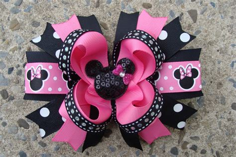 Minnie Mouse Hair Bows Large Boutique Hair Bow by MyLuckyHairBow