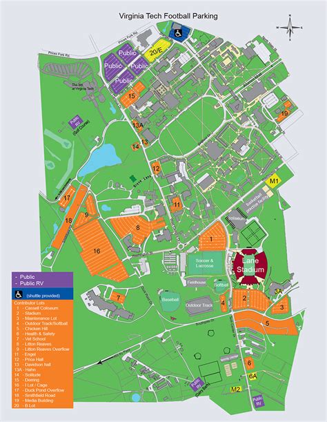 Virginia Tech Football Parking Map | Virginia Map