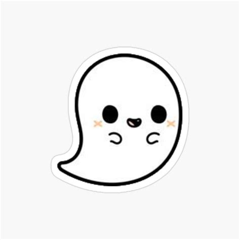 'Cute ghost' Glossy Sticker by Digital-Market | Cute halloween drawings, Cute ghost, Cute little ...