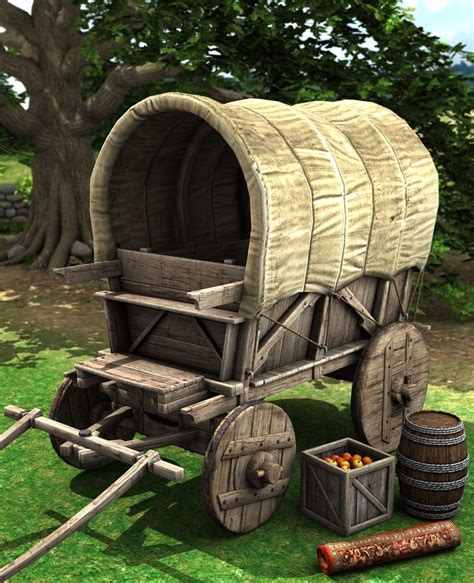 Medieval Wagon | Wooden wagon, Wood wagon, Covered wagon