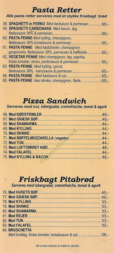 Bella Pizzeria København NV - Dagens Menu