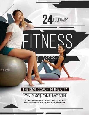 Fitness Classes Free Flyer Template Freebie Flyer | FreePSDFlyer