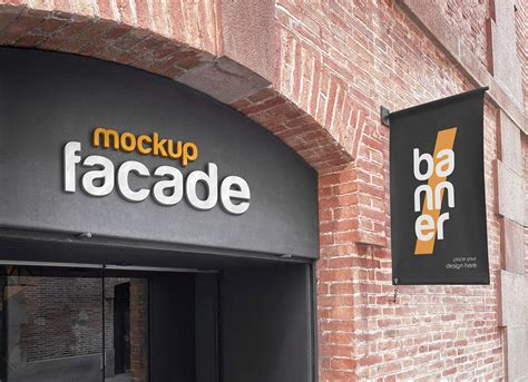 Free Shop Facade & Sign Banner Logo Mockup PSD Set - Good Mockups