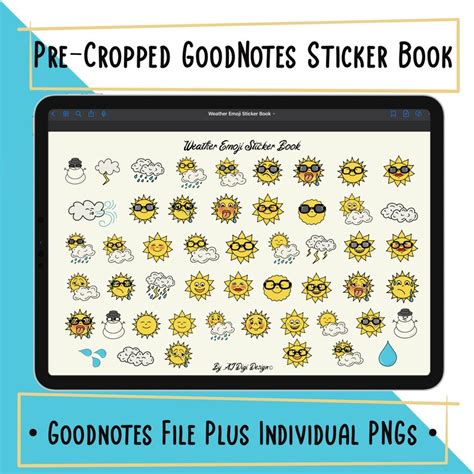 Goodnotes Emoji Stickers, Digital Weather Stickers, Digital Planner ...