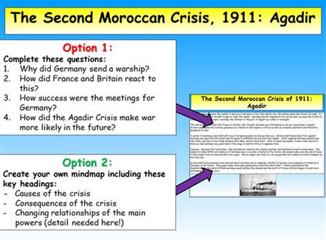 Moroccan Crisis 1905-6 + Agadir 1911 | Teaching Resources