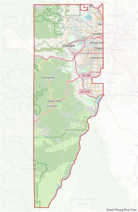 Map of Jefferson County, Colorado - Thong Thai Real