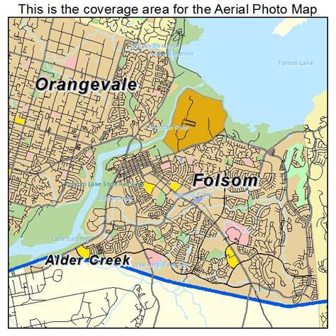 Aerial Photography Map of Folsom, CA California