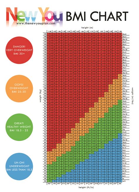 BMI CHART – What is your Healthy Weight? - The New You Plan