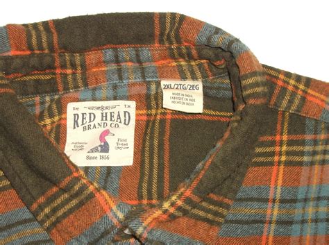 Red Head Brand Co. Heavyweight Flannel Shirt Size 2XL XXL | Etsy