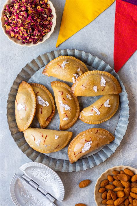 Baked Gulkand Gujiya - Bake with Shivesh