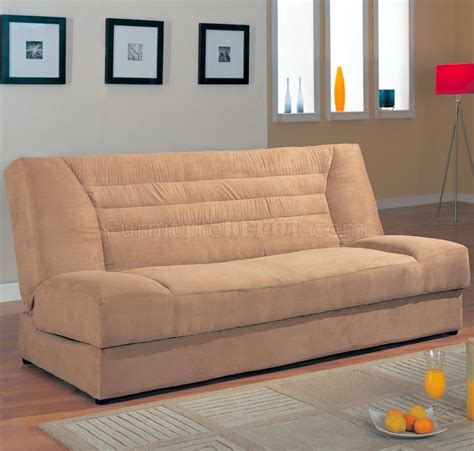 Modern Microfiber Convertible Sofa Bed 500781 Tan