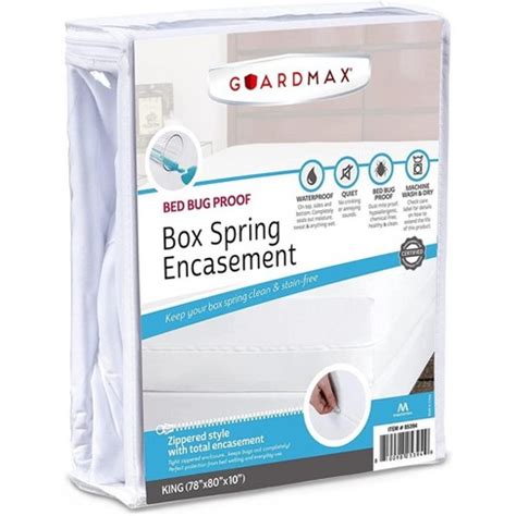 Guardmax Waterproof King Box Spring Protector Encasement With Zipper – (78" X 80" X 10") : Target