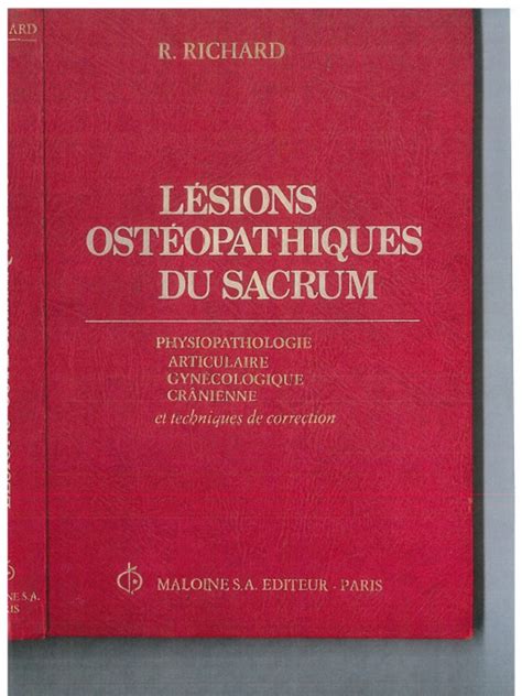 Richard - Lesions Osteopathiques Du Sacrum | PDF