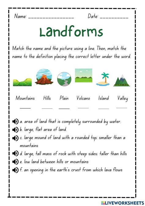 Landform Worksheets