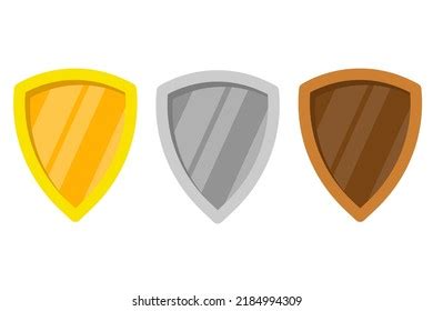 Set Gold Silver Bronze Shield Vector Stock Vector (Royalty Free) 2184994309 | Shutterstock