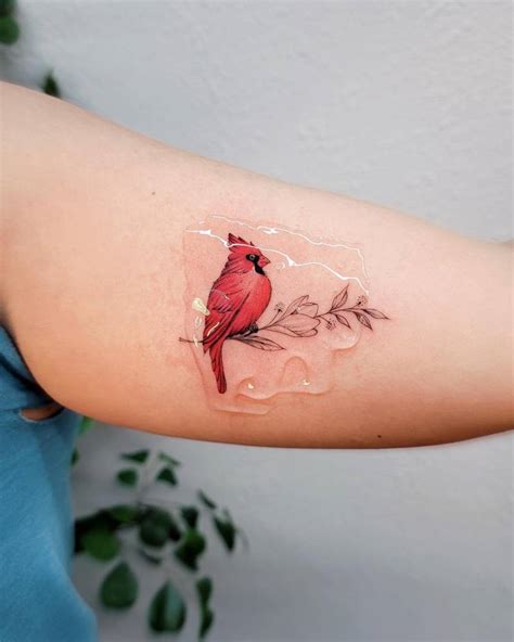 Realistic Cardinal Tattoo