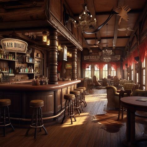 Premium Photo | Wild west saloon interior Generative AI