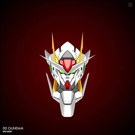 #gundam #vector #mobilesuit #mecha #00 00 Gundam GN-0000 | Seni anime, Seni