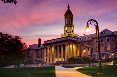 PENN STATE – CAMPUS – Old Main at sunset this evening. (Photo: Eric H. Weiss) | Campus | Pinterest