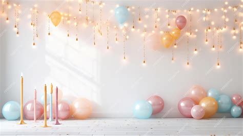 Premium AI Image | A birthday party with balloons and candles in pink and blue.