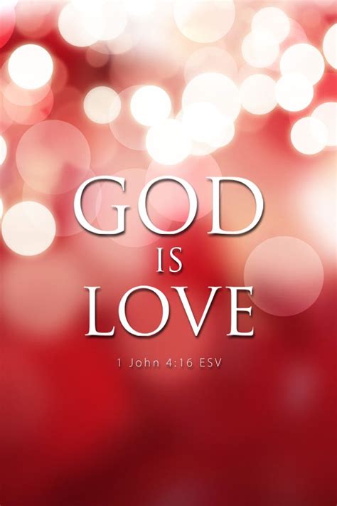 1 John 4:16 - God is Love - Red bokeh - iPhone Christian Wallpaper | Love | Pinterest | Bible ...